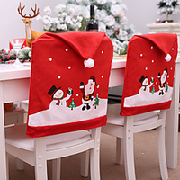 Christmas Chair Covers Set Santa Chair Back Suit Slipcovers for Home Kitchen Dining Room Holiday Party