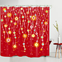 Christmas Colored Chandeliers Digital Printing Shower Curtain Shower Curtains Hooks Modern Polyester New Design