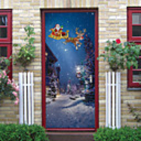 Christmas Creative 3d Door Stickers Wooden Door Renovation Self-adhesive Pvc Removable Bedroom Wall Stickers