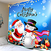 Christmas Day Party Wall Tapestry Art Decor Blanket Curtain Picnic Table Cloth Hanging Home Bedroom Living Room Dormitory Decoration Santa Claus and Snowman