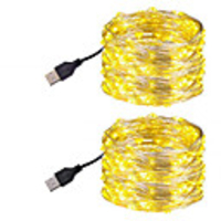 Christmas Décor LED String Lights 4pcs 2pcs 1pc Copper Silver Wire Garland Light 5M 10M 20M USB Waterproof Fairy Lights For Christmas Wedding Party Decoration