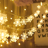 Christmas Decoration 5M 50LED Snowflake LED String Lights Battery Powered Fairy Light Living Room Outdoor Tree Christmas Halloween Wedding Decoration Light Without Battery