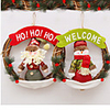 Christmas decoration vine circle wreath door hanging plush Santa snowman ornament