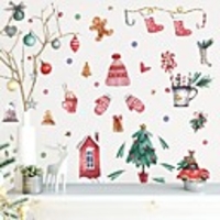 Christmas Decorations / Holiday Wall Stickers Plane Wall Stickers / Holiday Wall Stickers Decorative Wall Stickers,  PVC Home Decoration Wall Decal Wall / Window Decoration 1pc