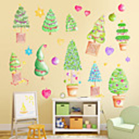 Christmas Decorations / Holiday Wall Stickers Plane Wall Stickers / Holiday Wall Stickers Decorative Wall Stickers,  PVC Home Decoration Wall Decal Wall / Window Decoration 1pc