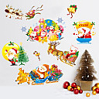 Christmas Decorations / Holiday Wall Stickers Plane Wall Stickers / Holiday Wall Stickers Decorative Wall Stickers,  PVC Home Decoration Wall Decal Wall / Window Decoration 1pc