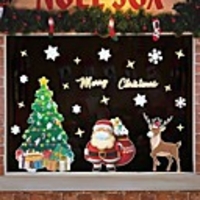 Christmas Decorations / Holiday Wall Stickers Plane Wall Stickers / Holiday Wall Stickers Decorative Wall Stickers,  PVC Home Decoration Wall Decal Wall / Window Decoration 1pc