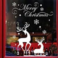 Christmas Decorations / Holiday Wall Stickers Plane Wall Stickers / Holiday Wall Stickers Decorative Wall Stickers,  PVC Home Decoration Wall Decal Wall / Window Decoration 1pc