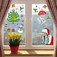 Christmas Decorations / Holiday Wall Stickers Plane Wall Stickers / Holiday Wall Stickers Decorative Wall Stickers,  PVC Home Decoration Wall Decal Wall / Window Decoration 1pc