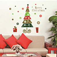 Christmas Decorations / Holiday Wall Stickers Plane Wall Stickers / Holiday Wall Stickers Decorative Wall Stickers,  PVC Home Decoration Wall Decal Wall / Window Decoration 1pc