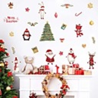 Christmas Decorations / Holiday Wall Stickers Plane Wall Stickers / Holiday Wall Stickers Decorative Wall Stickers,  PVC Home Decoration Wall Decal Wall / Window Decoration 1pc