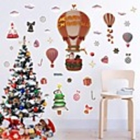 Christmas Decorations / Holiday Wall Stickers Plane Wall Stickers / Holiday Wall Stickers Decorative Wall Stickers,  PVC Home Decoration Wall Decal Wall / Window Decoration 1pc
