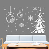 Christmas Decorations / Snow Christmas Tree Wall Stickers Holiday Wall Stickers Decorative Wall Stickers PVC Home Decoration Wall Decal Window Decoration 1pc