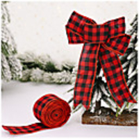 Christmas Decorations 2 Meters Lattice Ribbon Lattice Tie Tree Decoration