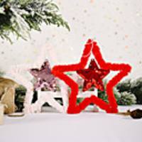 Christmas Decorations Fluffy Sequins Five-pointed Star Pendant
