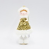 Christmas Decorations Golden Silk Santa Claus Snowman Doll Ornaments Holding Small Gifts Christmas Dolls