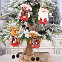 Christmas Decorations Lattice Button Beaded Leg Pendant Creative Elk Elderly Small Ornament Pendant