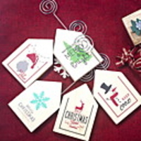 Christmas Decorations Ornaments Christmas Printing Wooden Memo Folder Office Desktop Creative Small House Decoration