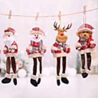 Christmas Decorations Scene Decoration Christmas Tree Pendant Pendant Doll Plaid Hanging Leg Pendant Old Man