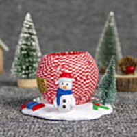 Christmas Decorations Three-dimensional Soft Clay Christmas Doll Decoration Candle Holder