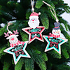 Christmas Decorations Wooden Five Pointed Star Painted Pendant Christmas Tree Decoration Accessories Pendant Small Pendant
