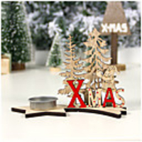 Christmas Decorations Wooden Painted Diy Christmas Candle Holder