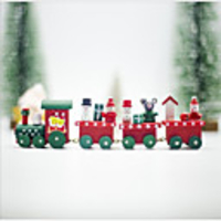 Christmas Decorations Wooden Painted Train Ornaments
