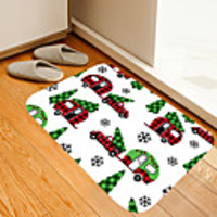 Christmas Door Mat Animated Caravan Christmas Door Mat Tree Digital Printing Floor Mat Modern Bath Mats Nonwoven Memory Foam Novelty Bathroom