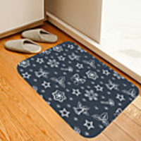 Christmas Door Mat Bell Bow Digital Printing Floor Mat Modern Bath Mats Nonwoven Memory Foam Novelty Bathroom