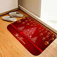 Christmas Door Mat Chandelier Five-Pointed Star Christmas Door Mat Tree Digital Printing Floor Mat Modern Bath Mats Nonwoven Memory Foam Novelty Bathroom