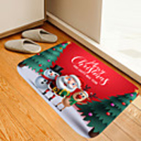 Christmas Door Mat Elk Santa Digital Printing Floor Mat Modern Bath Mats Nonwoven Memory Foam Novelty Bathroom