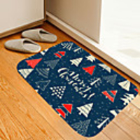Christmas Door Mat English Red and White Christmas Door Mat Tree Digital Printing Floor Mat Modern Bath Mats Nonwoven Memory Foam Novelty Bathroom
