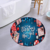 Christmas Door Mat Round Mat Carpet Door Mat Bedroom Living Room Carpet Study Room Carpet Kitchen Bathroom Anti-slip Mat