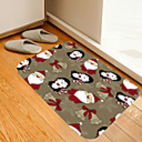 Christmas Door Mat Santa Penguin Digital Printing Floor Mat Modern Bath Mats Nonwoven Memory Foam Novelty Bathroom