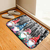 Christmas Door Mat Snow Forest Christmas Door Mat Dwarf Digital Printing Floor Mat Modern Bath Mats Nonwoven Memory Foam Novelty Bathroom