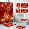 Christmas Elk Pattern PrintingBathroom Shower Curtain Leisure Toilet Four-Piece Design