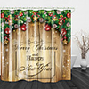 Christmas English Board Digital Printing Shower Curtain Shower Curtains Hooks Modern Polyester Trend Design