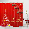 Christmas Five-Pointed Star Christmas tree Digital Printing Shower Curtain Shower Curtains Hooks Modern Polyester New Design
