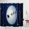 Christmas Full Moon Santa Digital Printing Shower Curtain Shower Curtains Hooks Modern Polyester New Design
