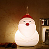 Christmas Gift Colorful Santa Claus Silicone Night Light 6.3 inch Creative Bedside Tap Touch Lamp Bedroom Table Lamp Nursing Light for Kid Baby