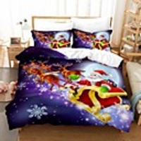Christmas Gift Home Textiles 3D Print Bedding Set Duvet Cover Set with Pillowcase 2/3pcs Bedroom Duvet Cover Sets For Christmas Decoration