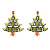 Christmas Gift Metal 3D Christmas Tree Brooch (Random Color)