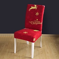 Christmas Gifts Presents Kitchen Chair Cover Slipcover for Dinning Party Hotel Red Green for Kids Snow Reindeer Soft Durable miniinthebox
