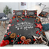 Christmas Gingerbread Man Print 3-Piece Duvet Cover Set Hotel Bedding Sets Comforter Cover with Soft Lightweight Microfiber For Holiday Decoration(Include 1 Duvet Cover and 1or 2 Pillowcases)