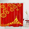 Christmas Golden Five-Pointed Star chandelier Digital Printing Shower Curtain Shower Curtains Hooks Modern Polyester New Design