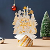 Christmas Greeting Card Christmas Eve Thank You Card Gilding Three-dimensional Christmas Golden Castle