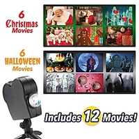 Christmas Halloween Laser Projector 12 Movies Disco Light Mini Window Home Theater Projector Indoor Outdoor Wonderland Window Projector