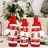 Christmas Knitted Double Ball Wine Bottle Cover Creative Red And White Wine Bottle Bag Red Wine Bottle Cover 2pcs