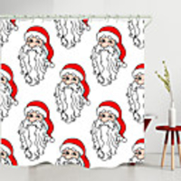 Christmas long Beard Santa Digital Printing Shower Curtain Shower Curtains Hooks Modern Polyester New Design