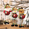 Christmas New Plaid Cloth Beads Leg Pendants Christmas Window Decoration Cartoon Little Doll Ornaments